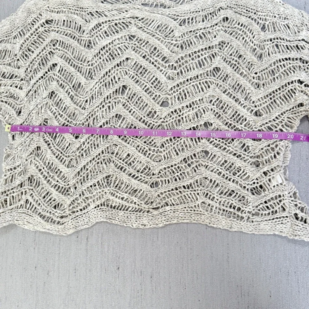 Eileen Fisher Size XS Open Knit Weave Top Cotton Blend Sweater Beach Layering‎